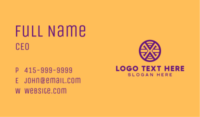 Purple Letter X Circle Business Card Image Preview