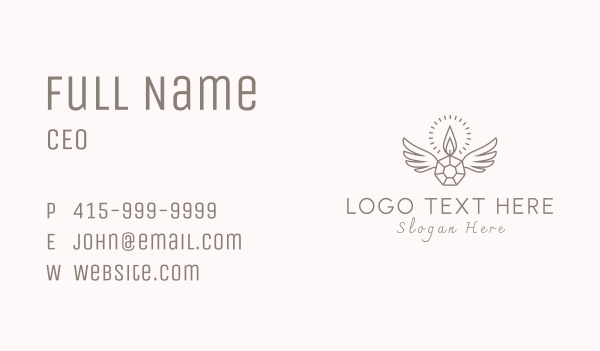 Candle Crystal Wings Business Card Design Image Preview