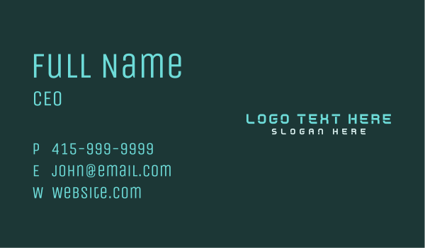 Neon Digital App Wordmark Business Card Design Image Preview
