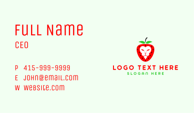 Strawberry Lion Head Business Card Image Preview