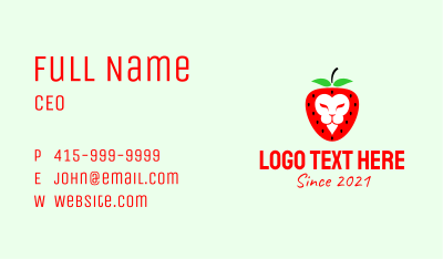 Strawberry Lion Head Business Card