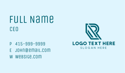 Geometric Letter R  Business Card Image Preview