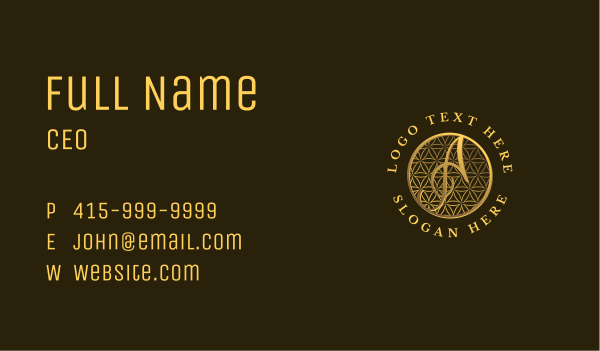 Gold Jeweler Letter A Business Card Design Image Preview