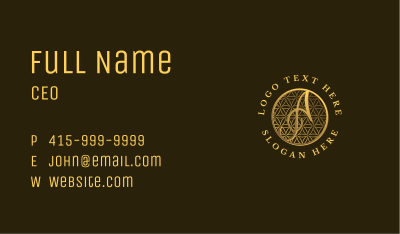 Gold Jeweler Letter A Business Card Image Preview