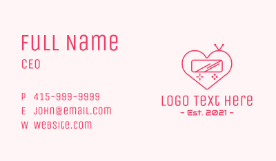 Pink Heart Gaming Console Business Card Image Preview
