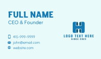Blue 3D Digital Letter H Business Card Image Preview