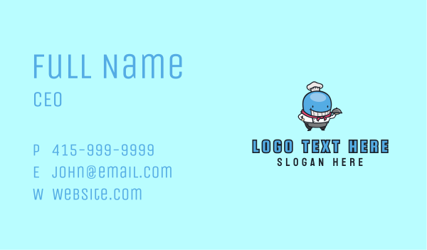 Whale Chef Mascot Business Card Design Image Preview