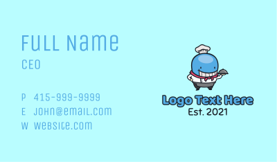 Whale Chef Mascot Business Card