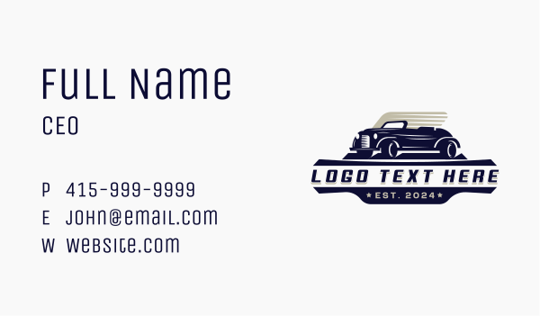 Retro Car Garage Business Card Design Image Preview