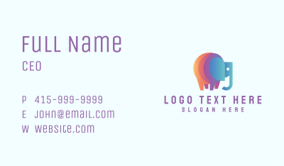 Multicolor Elephant Animal Business Card Image Preview