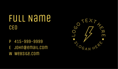 Electric Fast Lightning Bolt Business Card Image Preview