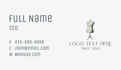 Fashion Mannequin Tailoring  Business Card Image Preview