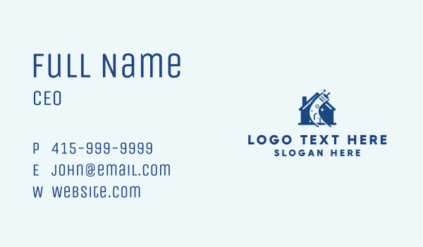 Blue House Cleaning Business Card Design Image Preview