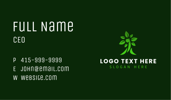 Green Human Tree Plant Business Card Design Image Preview