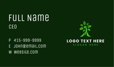 Green Human Tree Plant Business Card Image Preview
