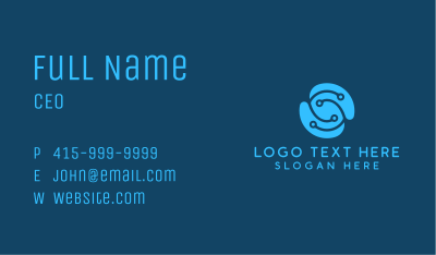 Blue Tech Letter S Business Card Image Preview