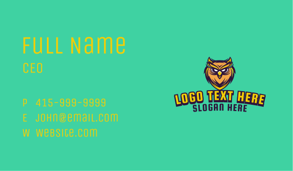 Owl Gaming Mascot Business Card Design Image Preview