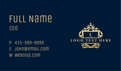 Luxury Crown Ornament Shield Business Card Image Preview