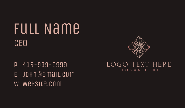 Geometric Diamond Flower Business Card Design Image Preview