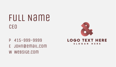 Premium Red Ampersand Business Card Image Preview