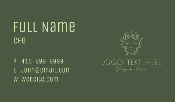 Natural Beauty Face  Business Card Design Image Preview