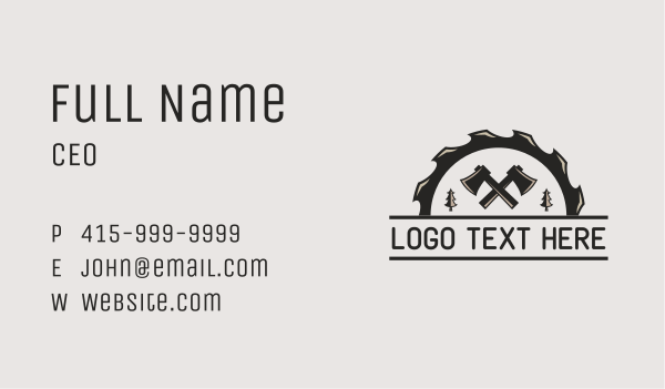 Axe Saw Construction Business Card Design Image Preview