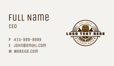 Brewery Barrel Beverage Business Card Image Preview
