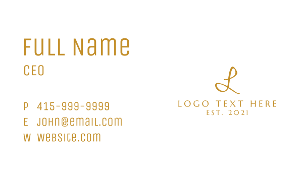 Premium Cursive Letter  Business Card Design Image Preview