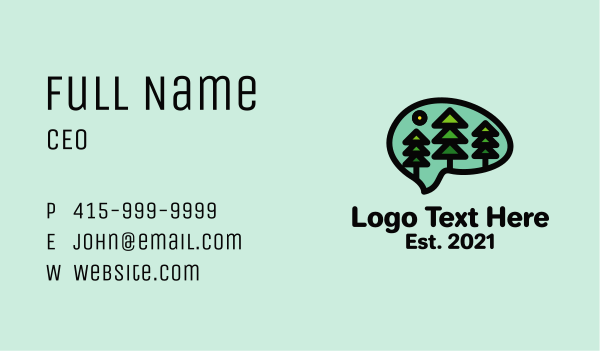 Mental Health Forest Trees Business Card Design Image Preview