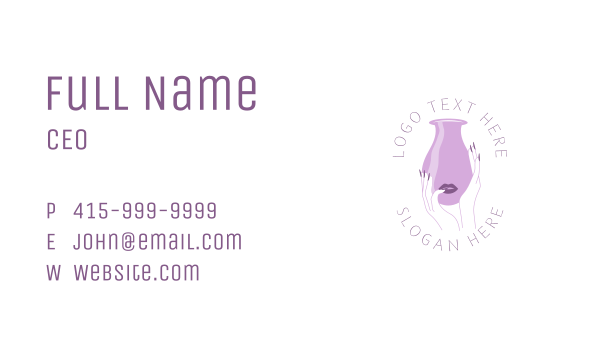 Woman Face Vase Business Card Design Image Preview