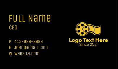 Clock Cinema Reel  Business Card Image Preview