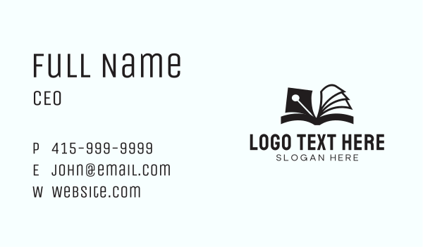 Black Quill Pen Writer Business Card Design Image Preview