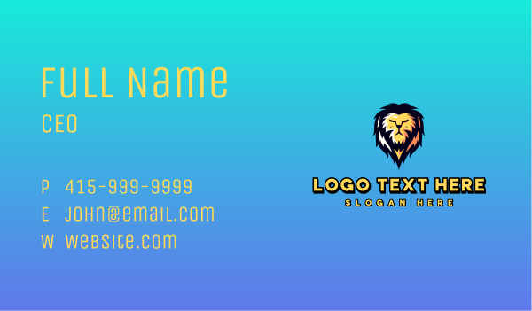 Wild Lion Safari Business Card Design Image Preview