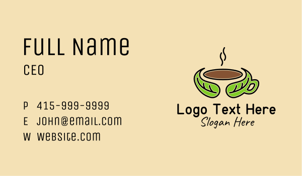 Herbal Hot Coffee Business Card Design Image Preview