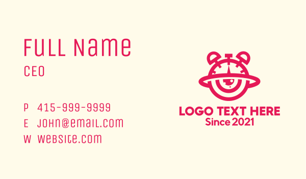 Red Eye Clock  Business Card Design Image Preview