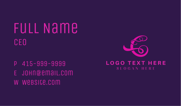Cursive Cosmetics Letter C Business Card Design Image Preview