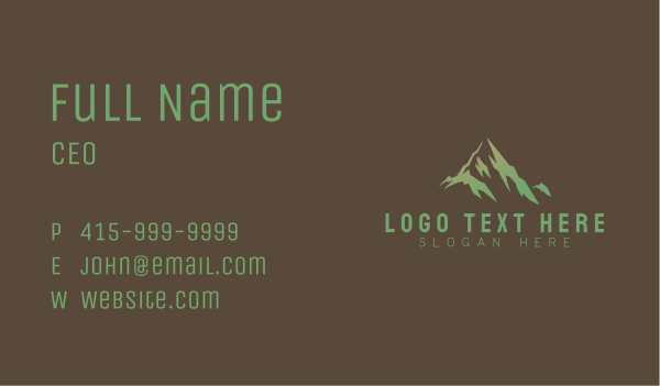 Green Mountain Range Business Card Design Image Preview
