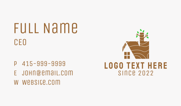 Wood Cabin Real Estate  Business Card Design Image Preview