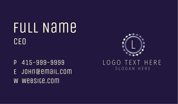 Starry Ring Circular Badge Business Card Design Image Preview