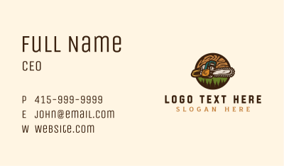 Forestry Woodcutter Tool Business Card Image Preview