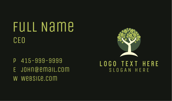 Natural Wellness Tree Business Card Design Image Preview