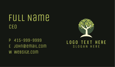 Natural Wellness Tree Business Card Image Preview