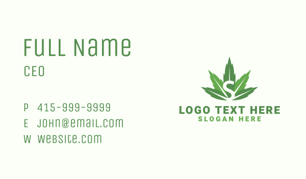 Cannabis Weed Letter S Business Card Design Image Preview