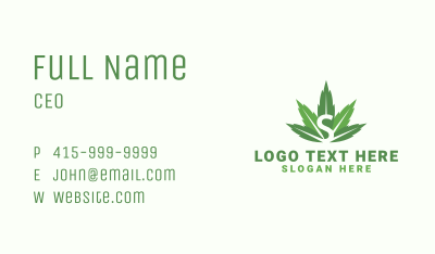 Cannabis Weed Letter S Business Card