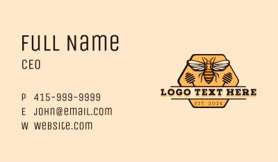 Hexagon Bee Emblem Business Card Image Preview