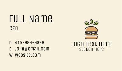 Vegan Leaf Hamburger Business Card