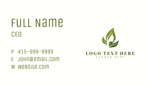 Woman Leaf Wellness Business Card Design Image Preview