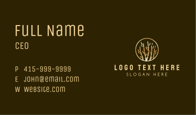 Metallic Golden Bamboo Business Card Image Preview