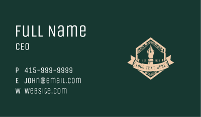 Publisher Pen Nib Business Card Image Preview
