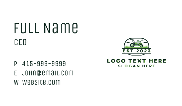 Garden Yard Lawn Mower Business Card Design Image Preview